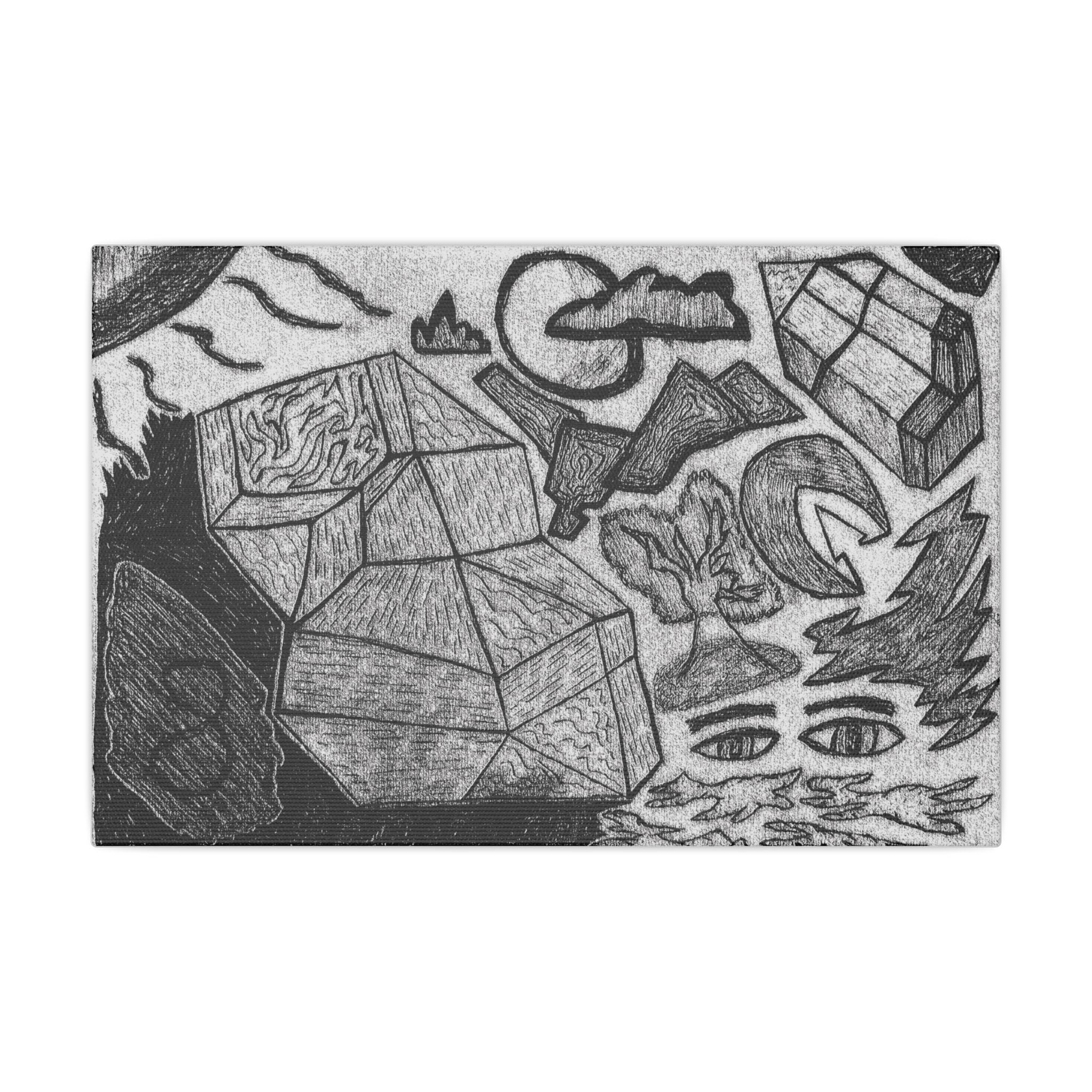 ABSTRACT01 - Abstract Geometric Sketch Canvas Print