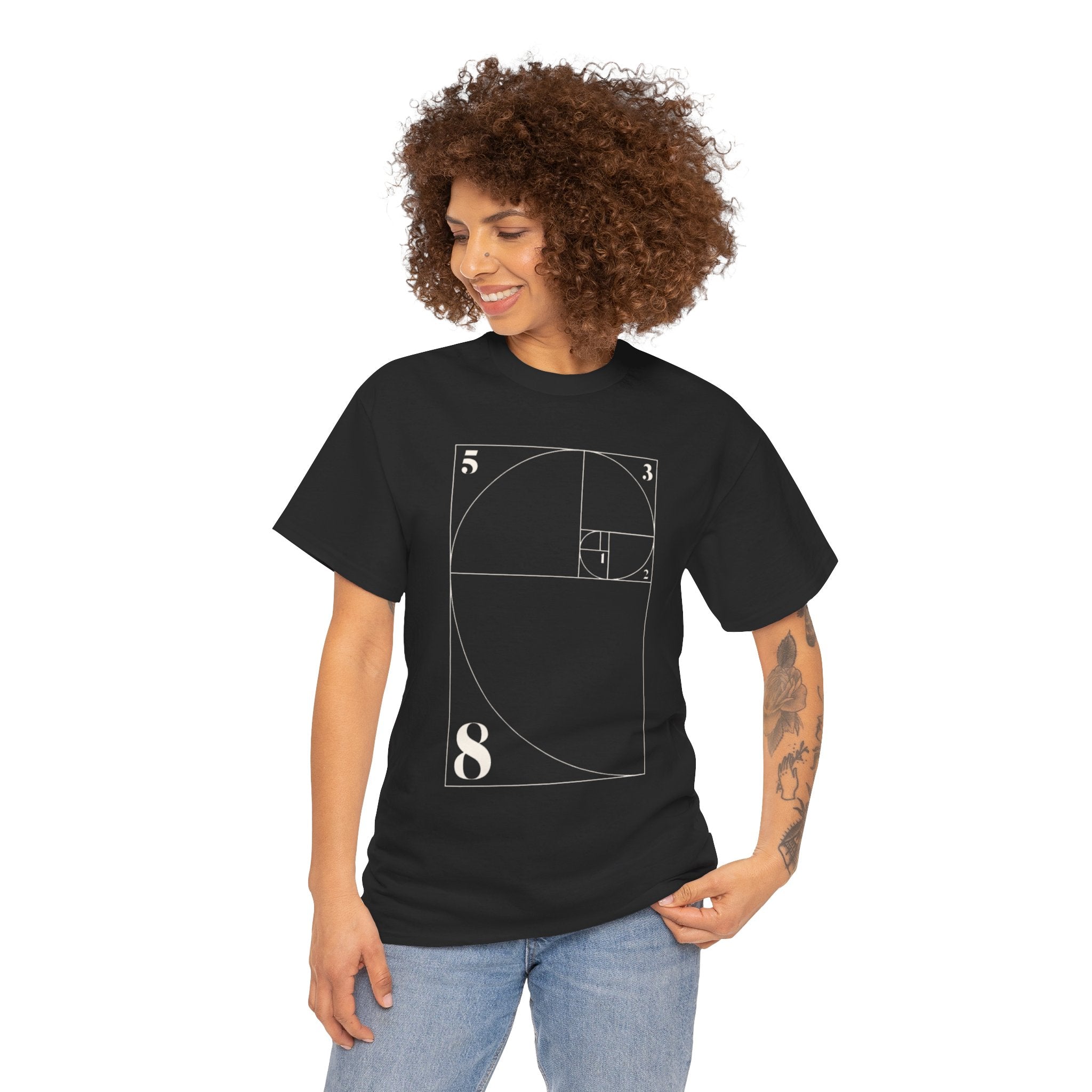 Fibonacci Spiral Graphic Tee — 100% COTTON 180GSM