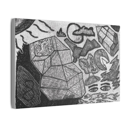 ABSTRACT01 - Abstract Geometric Sketch Canvas Print