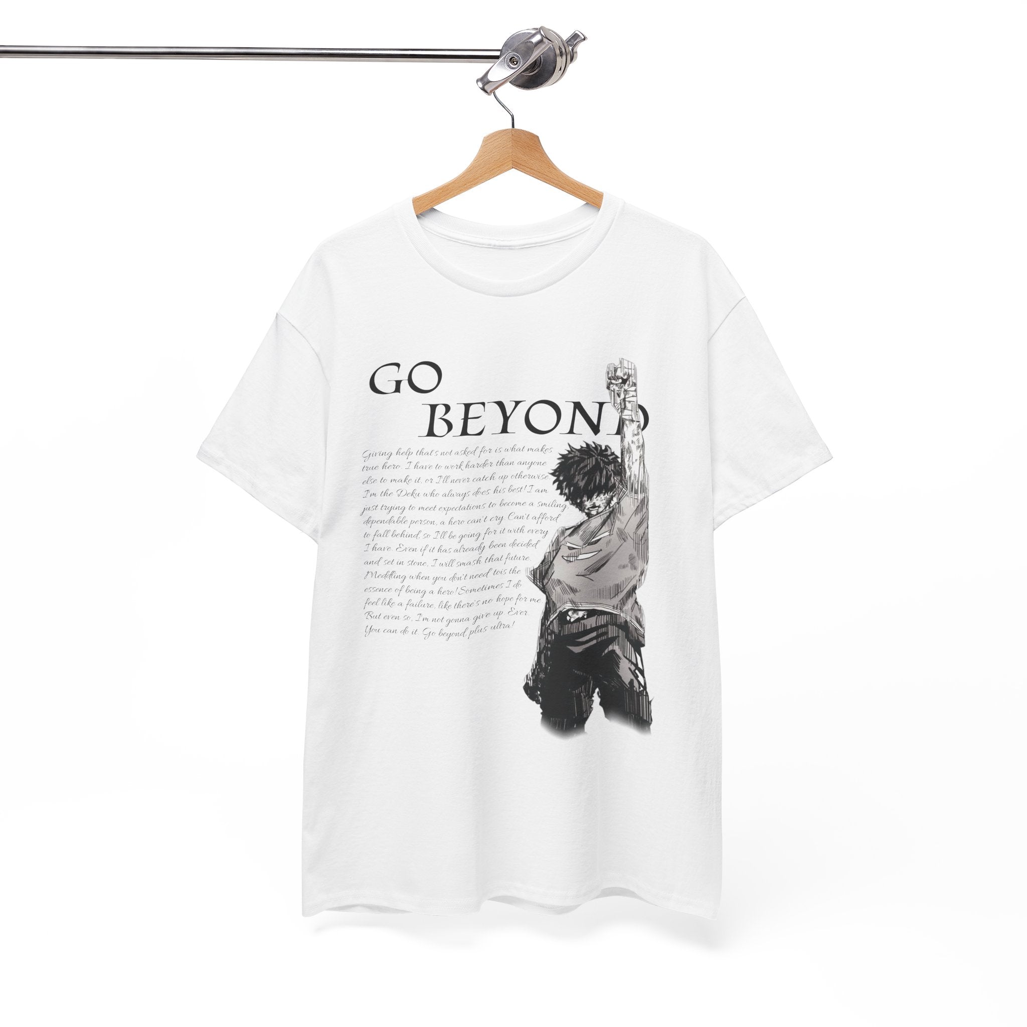 'Go Beyond' Deku Graphic Tee — 100% COTTON 180GSM (FULLY CUSTOMIZED LIMITED EDITION)