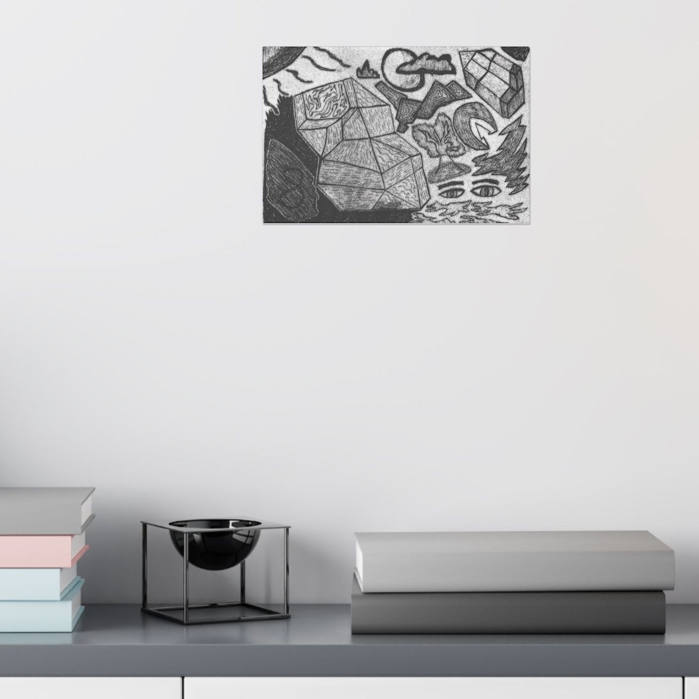ABSTRACT01 - Abstract Geometric Sketch Canvas Print